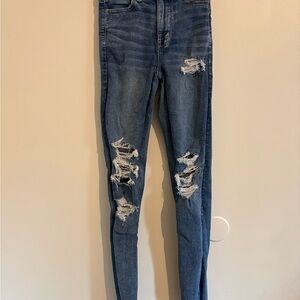 Distressed Blue Jeans